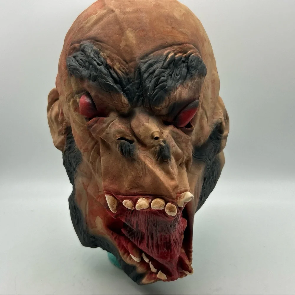 Vtg Latex Zombi/monster/gorrilla Man Halloween Costume Mask Cosplay Prop
